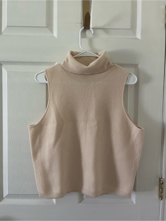 J. Crew Sweaters - J. Crew Cashmere Sleeveless Turtleneck Sweater Vest in Cream